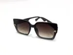 Elegant Burgundy Square Sunglasses with Gold Accents