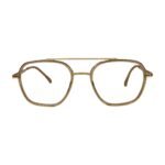 Retro Gold-Tone Square Frame Glasses - Image 2
