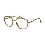 Retro Gold-Tone Square Frame Glasses
