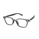 Vintage Chic Blue Light Glasses — Clear Frame & Wood Grain Elegance