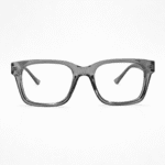 Chic Transparency: Gray Clear Square Frame Eyeglasses