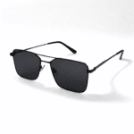 Sleek & Modern: Black Square Metal Frame Sunglasses