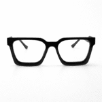 Bold Impact: Black Square Acetate Eyeglasses - Image 2