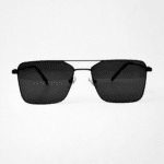 Sleek & Modern: Black Square Metal Frame Sunglasses - Image 2