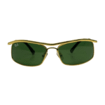Gold Frame Black Lens Sport Sunglasses