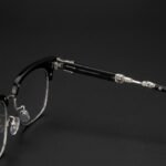 Unisex Translucent Amber Square Glasses – Vintage Engraved Frames (Copy) - Image 2