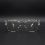 Premium Crystal & Silver Browline Glasses – Modern Unisex Frames - Image 2